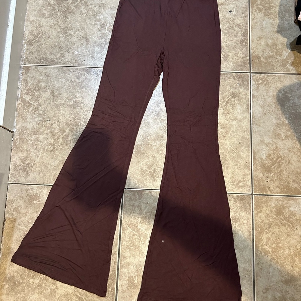 SHEIN Brown Flared Leggings